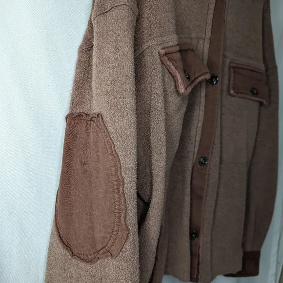 Free People Ruby Jacket Date Night Size Large Pockets Elbow Patches - Picture 13 of 16